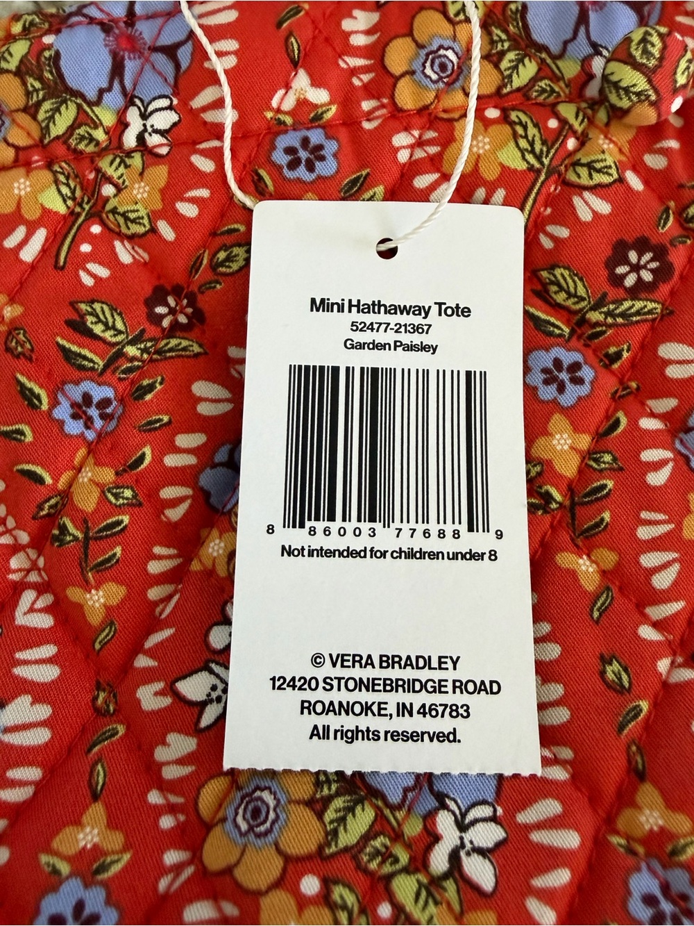 Vera Bradley Mini Hathaway Tote Bag Garden Paisley NWT - Picture 4 of 5